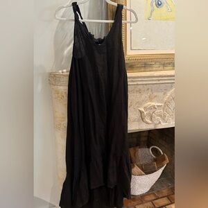 Tempo Paris Black Linen high low dress